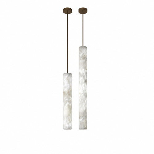 Sovellier Albrisa Alabaster Column Pendant Light with Brass Fitting