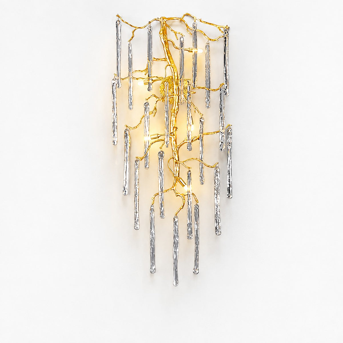 Sovellier Ramella Crystal Branch 6-Light Wall Sconce, Brass