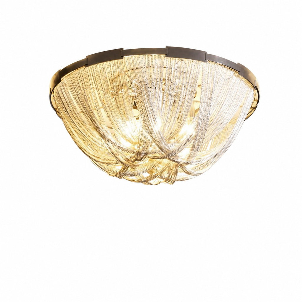 Sovellier Catenza Aluminum Chain Tassel Flush Mount Chandelier - view 5