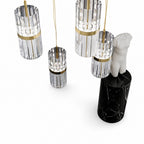 Sovellier Gemmira Crystal and Stainless Steel 6-Light Mini Pendant