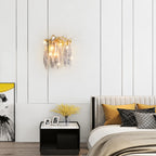 Sovellier Scalvina Long Crystal Branch Wall Sconce, Brass - view 5