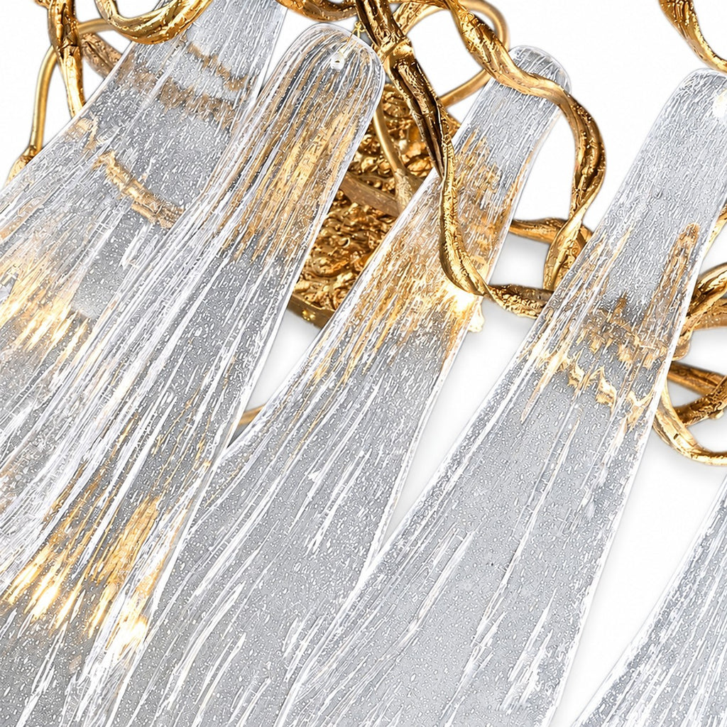 Sovellier Scalvina Long Crystal Branch Wall Sconce, Brass - view 4