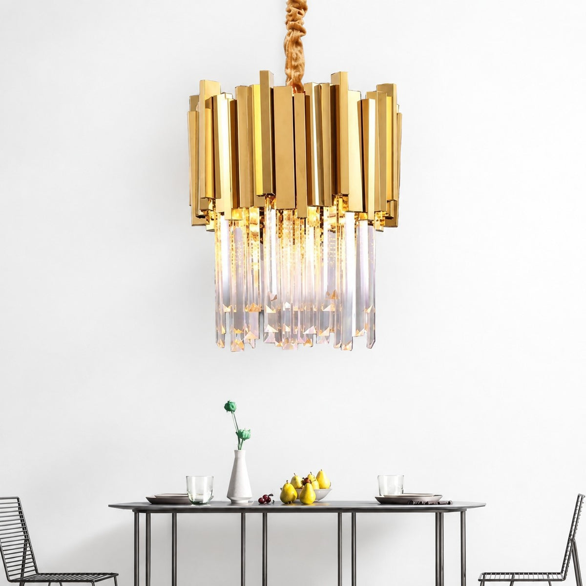 Sovellier Solvara K9 Crystal Cluster Pendant Light, 12" - view 2