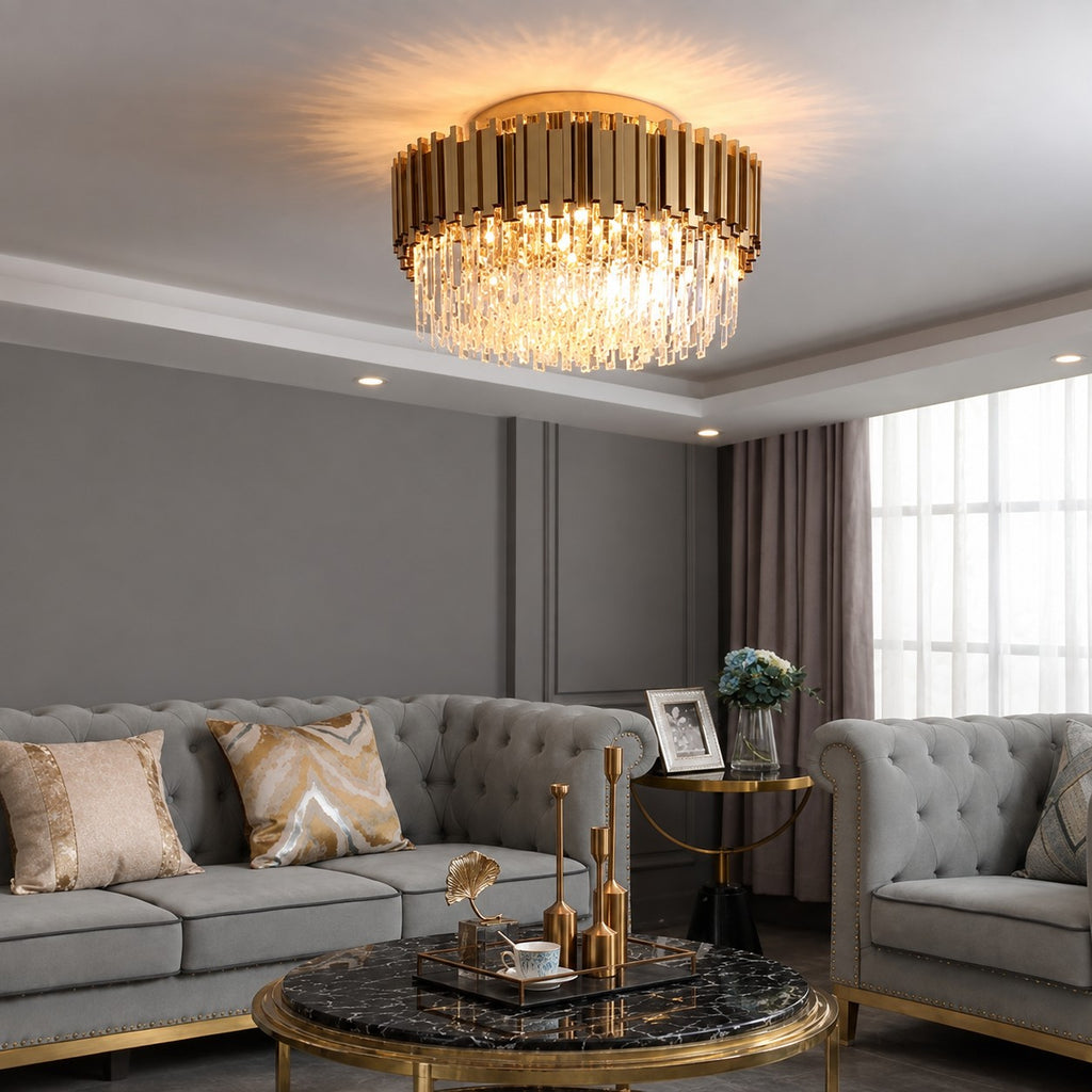 Sovellier Solvara K9 Crystal Ring Flush Mount Chandelier - view 6