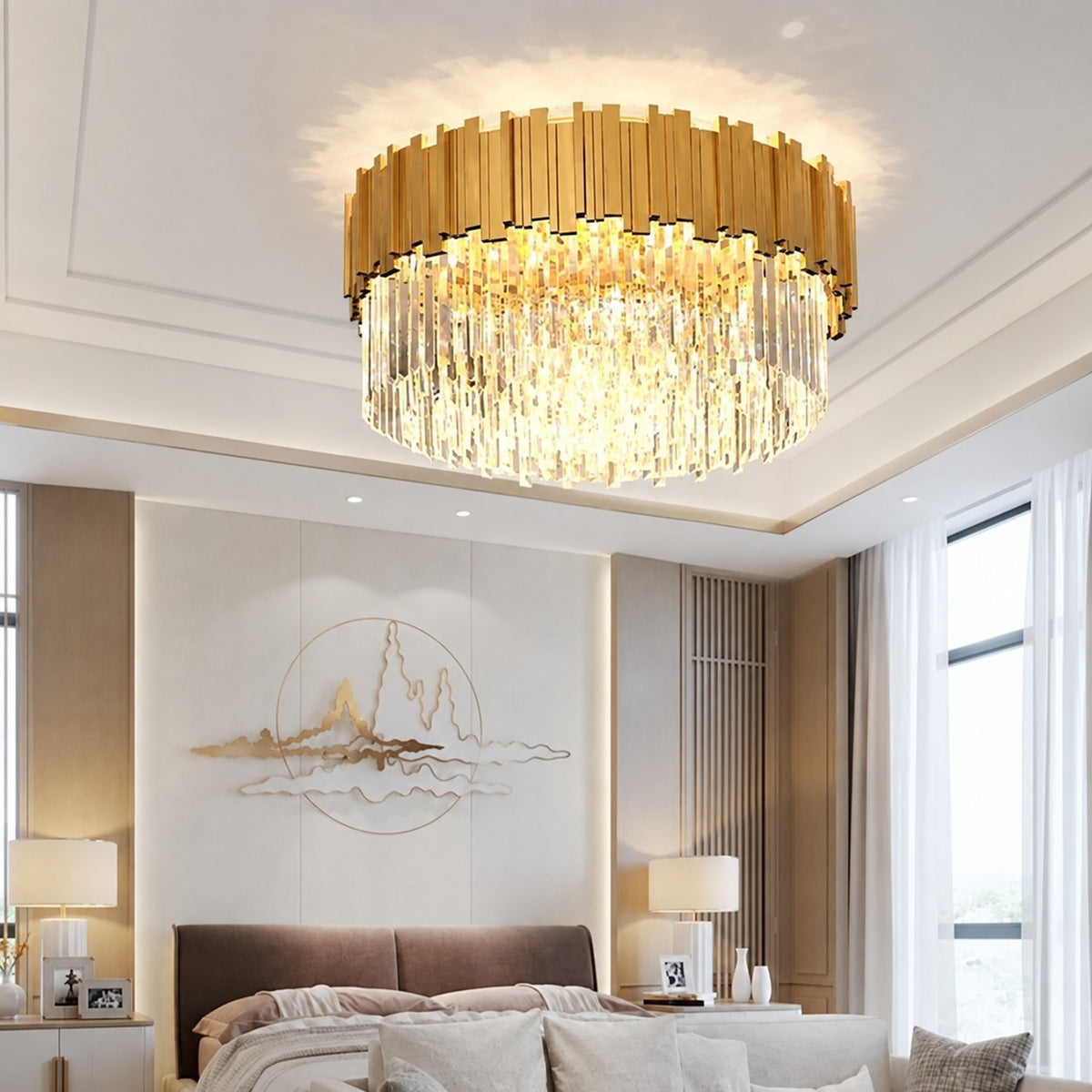 Sovellier Solvara K9 Crystal Ring Flush Mount Chandelier - view 8