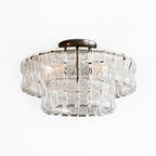Sovellier Curvessa Curved Glass 3-Light Flush Mount Ceiling Light