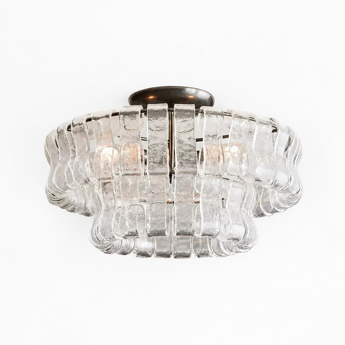 Sovellier Curvessa Curved Glass 3-Light Flush Mount Ceiling Light