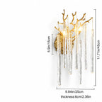 Sovellier Glaciva Gold Branch K9 Crystal Wall Sconce, 17.7"H - view 3