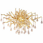 Sovellier Pluvetta Crystal Teardrop 3-Light Wall Sconce, Gold 17"