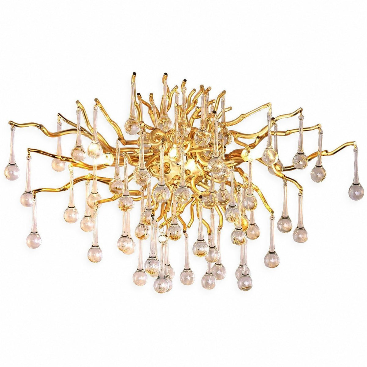 Sovellier Pluvetta Crystal Teardrop 3-Light Wall Sconce, Gold 17"