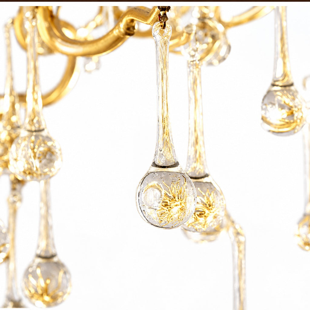 Sovellier Pluvetta Crystal Teardrop 3-Light Wall Sconce, Gold 17" - view 5