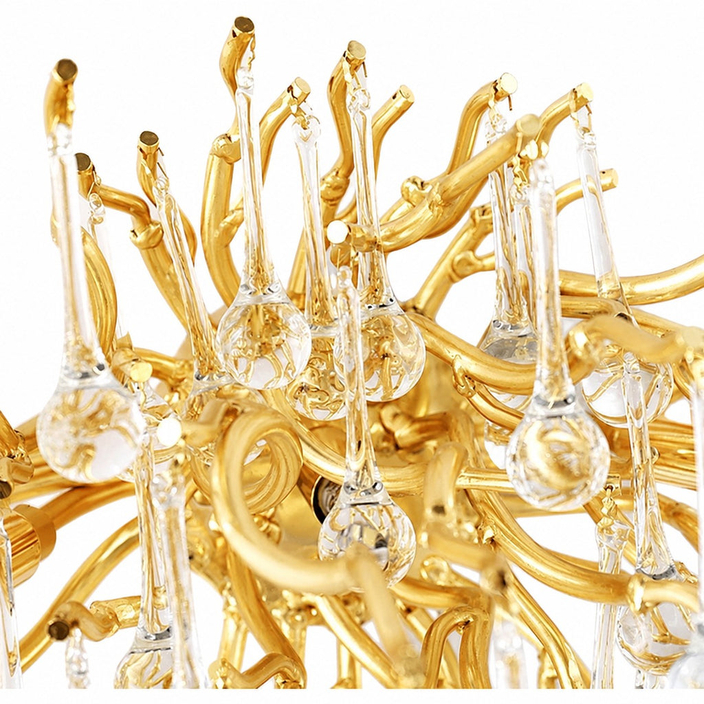 Sovellier Pluvetta Crystal Teardrop 3-Light Wall Sconce, Gold 17" - view 4