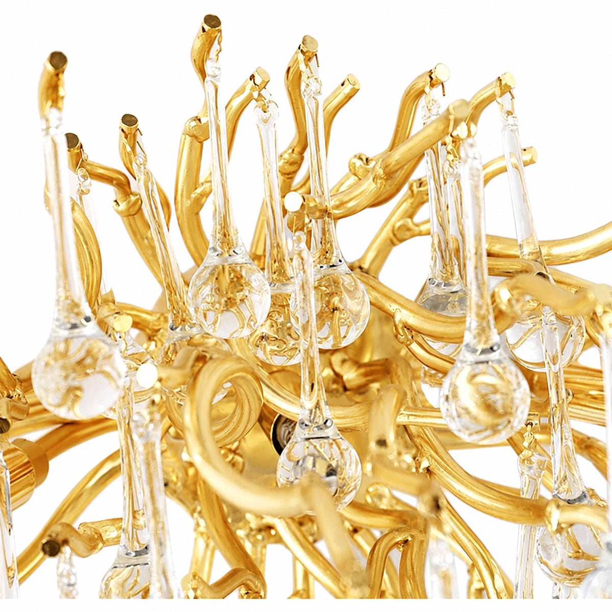 Sovellier Pluvetta Crystal Teardrop 3-Light Wall Sconce, Gold 17" - view 4