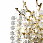 Sovellier Nevaro Snowflake Crystal Branch Wall Sconce, Gold/Silver - view 3