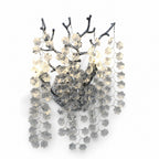 Sovellier Nevaro Snowflake Crystal Branch Wall Sconce, Gold/Silver