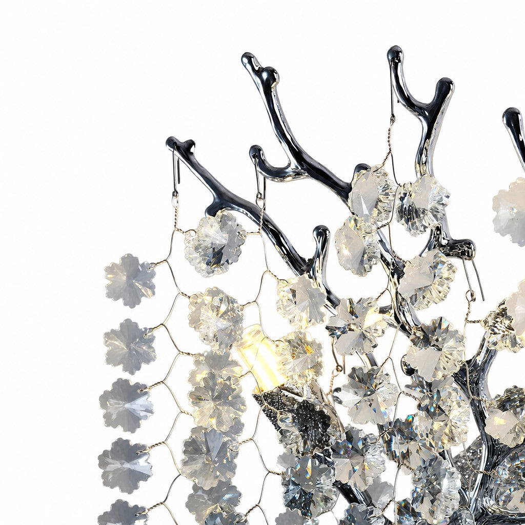 Sovellier Nevaro Snowflake Crystal Branch Wall Sconce, Gold/Silver - view 5