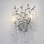 Sovellier Nevaro Snowflake Crystal Branch Wall Sconce, Gold/Silver - view 4