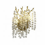 Sovellier Nevaro Snowflake Crystal Branch Wall Sconce, Gold/Silver - view 2