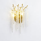 Sovellier Nevaro Crystal Bead Branch 2-Light Wall Sconce, Gold 10"
