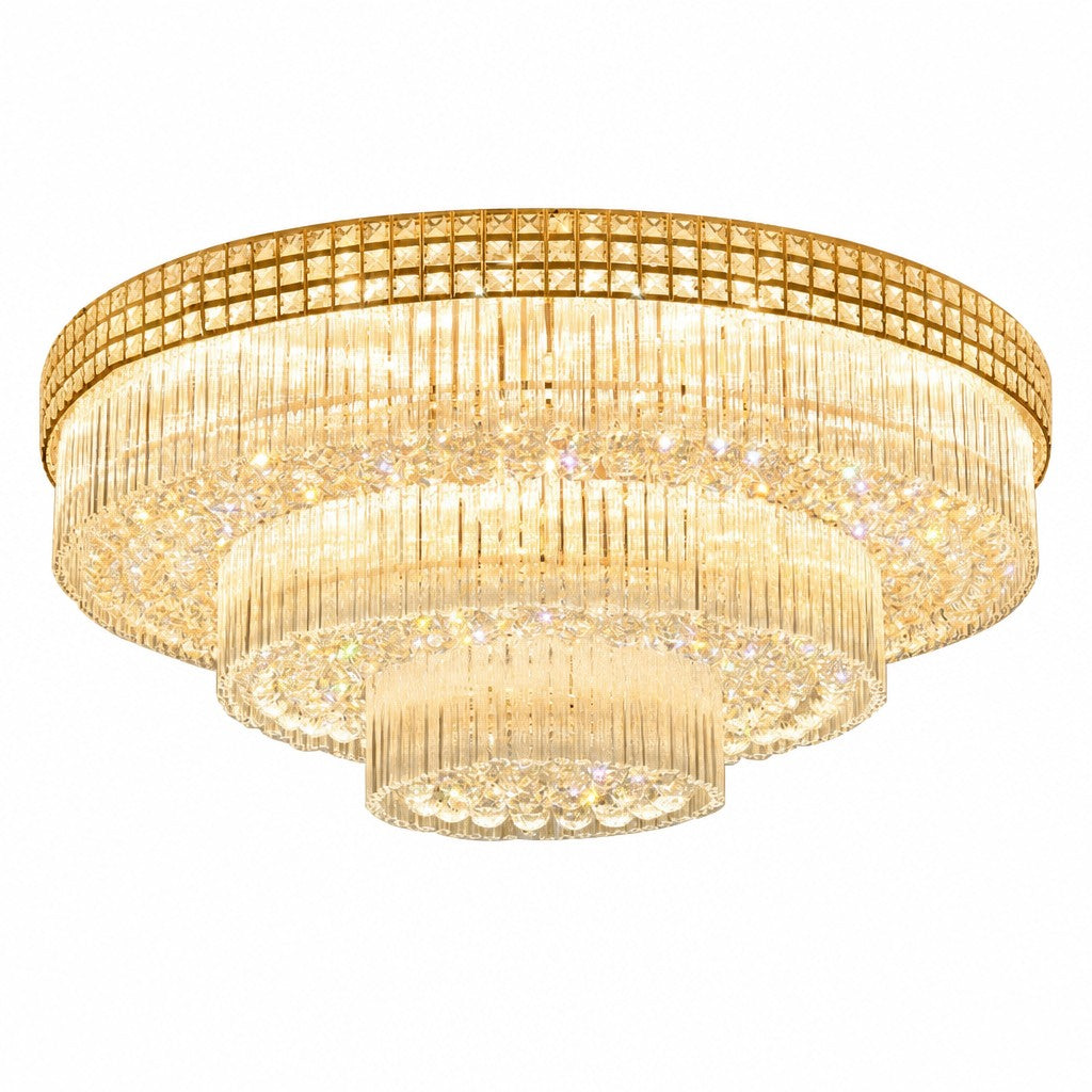 Sovellier Terzana Three-Tier Round Crystal Flush Mount Chandelier - view 2
