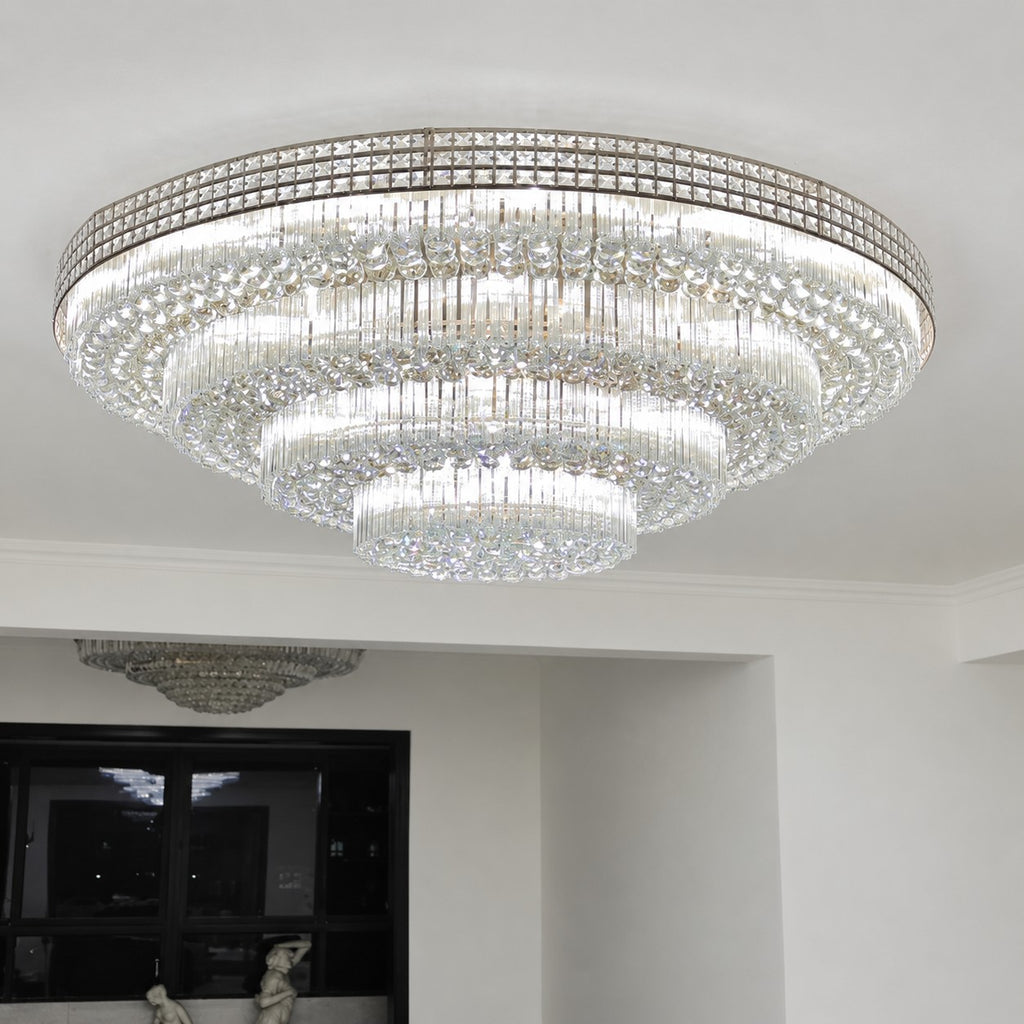 Sovellier Terzana Three-Tier Round Crystal Flush Mount Chandelier - view 6