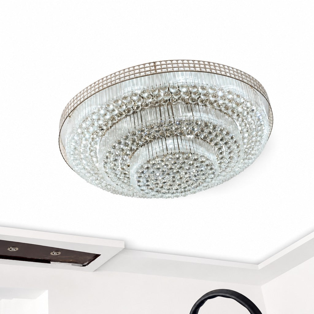 Sovellier Terzana Three-Tier Round Crystal Flush Mount Chandelier - view 7