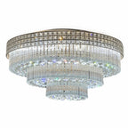Sovellier Terzana Three-Tier Round Crystal Flush Mount Chandelier