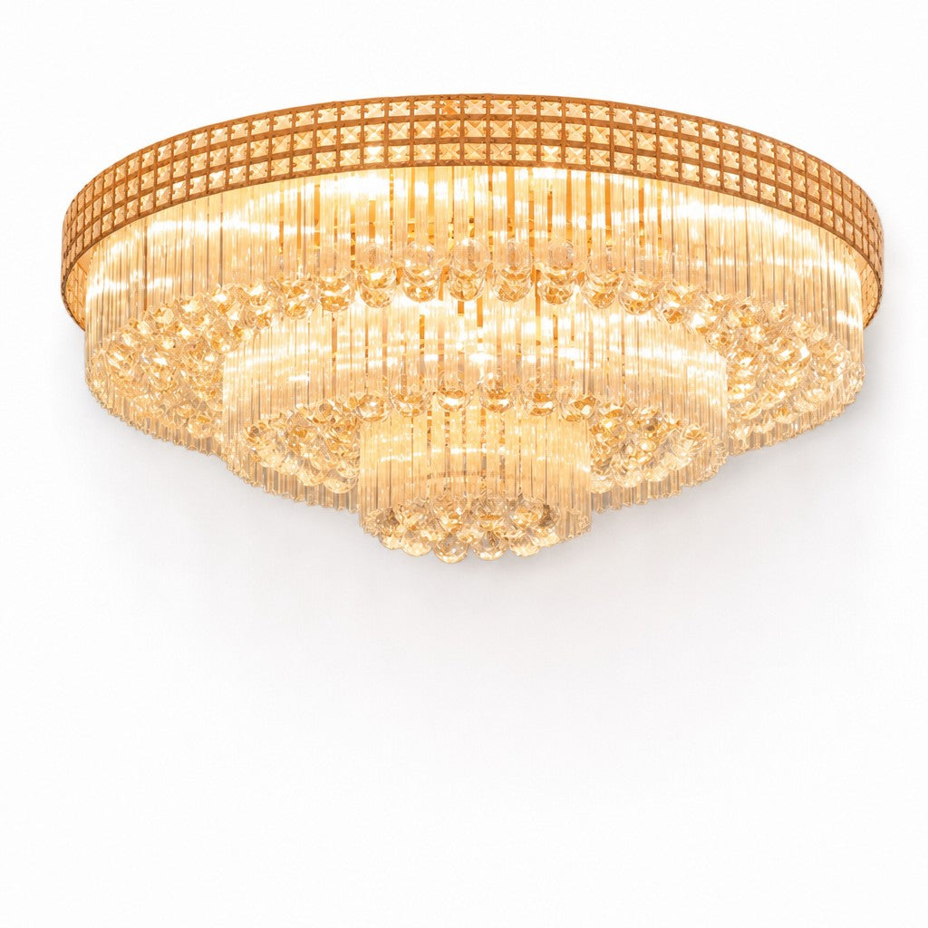 Sovellier Terzana Three-Tier Round Crystal Flush Mount Chandelier - view 10