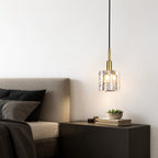 Sovellier Ondrela Rippled Crystal and Copper Pendant Light