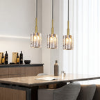 Sovellier Ondrela Rippled Crystal and Copper Pendant Light - view 3